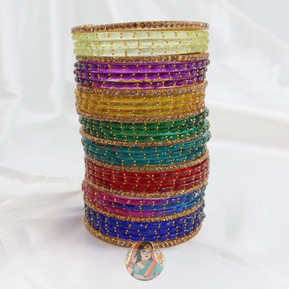 Raindrop Rainbow Glass Bangle Set 2.0