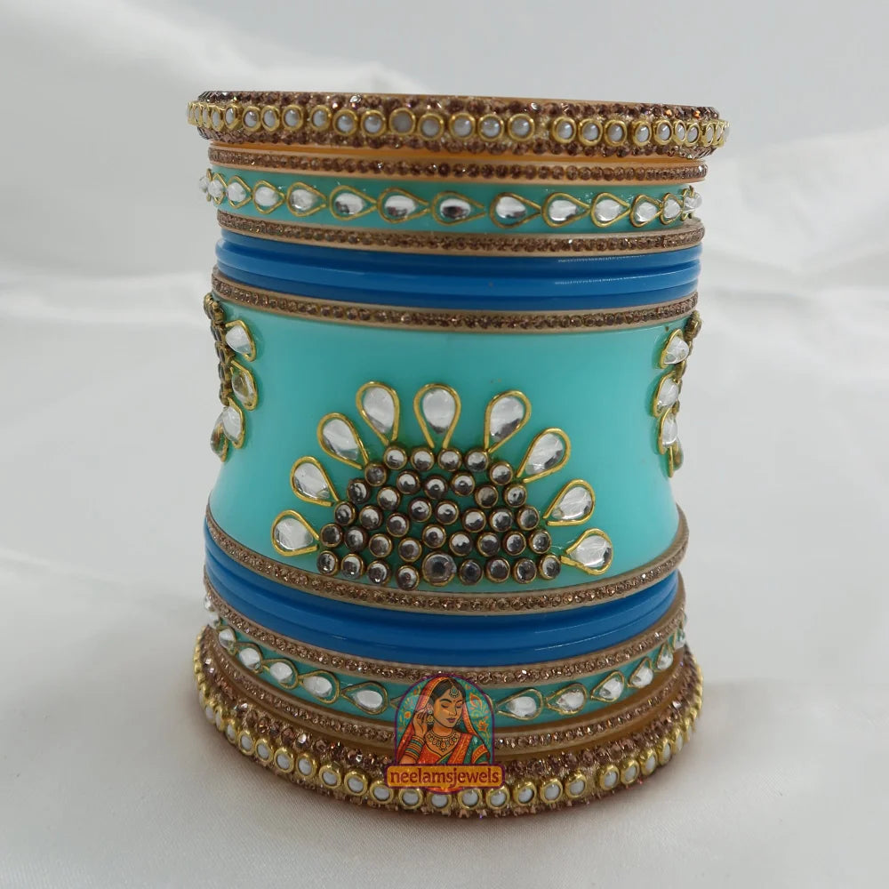 Rajwadi Meher Bangle Stack (Blue)