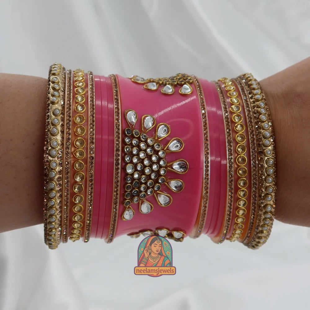 Rajwadi Meher Bangle Stack (Pink)