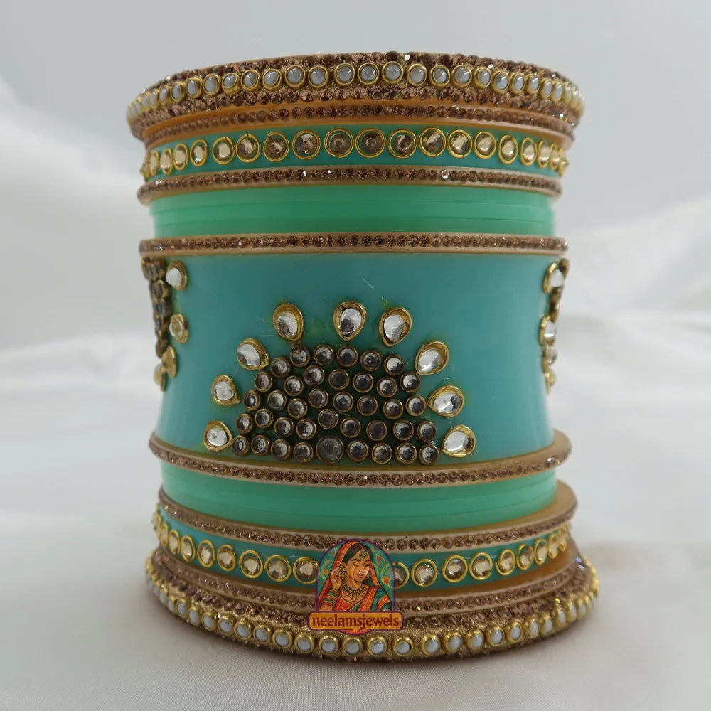 Rajwadi Meher Bangle Stack (Turquoise)