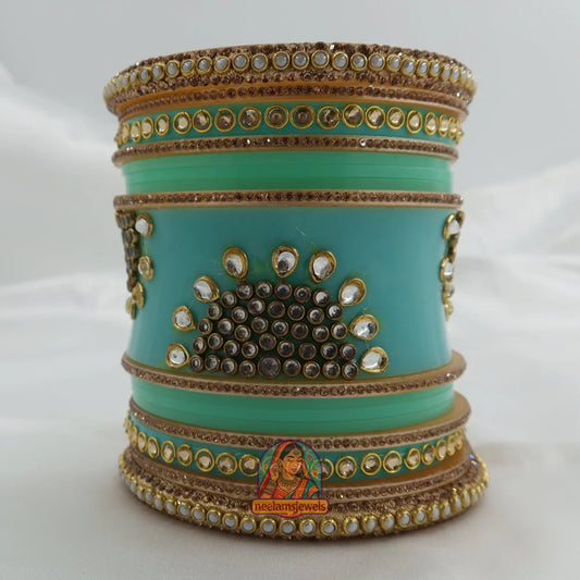 Rajwadi Meher Bangle Stack (Turquoise)