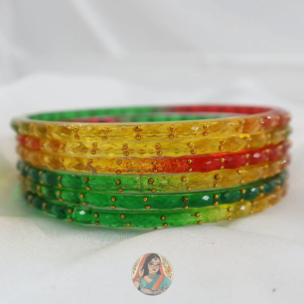 Rang Festival Bangles - Yellow Red & Green