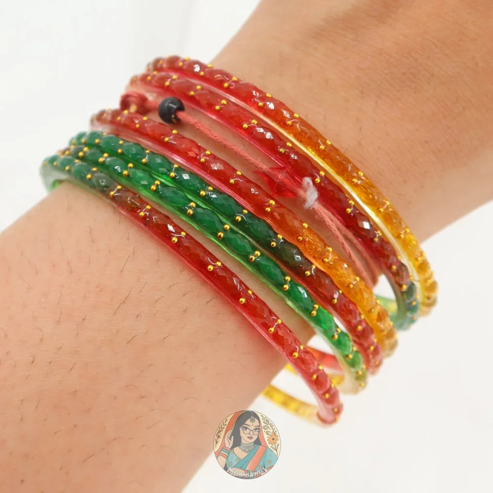 Rang Festival Bangles - Yellow Red & Green