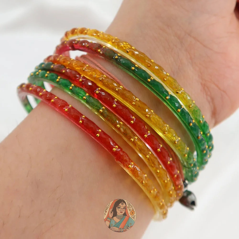 Rang Festival Bangles - Yellow Red & Green