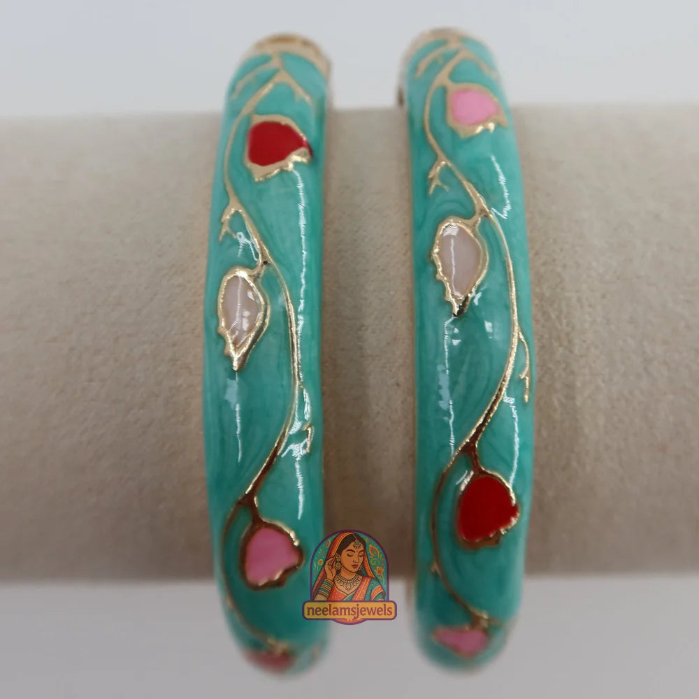 Rangrez Meenakari Kada 1 - Sky Blue