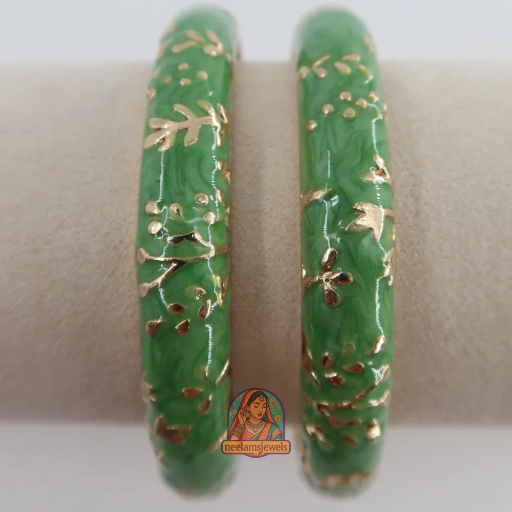 Rangrez Meenakari Kada 3 - Green