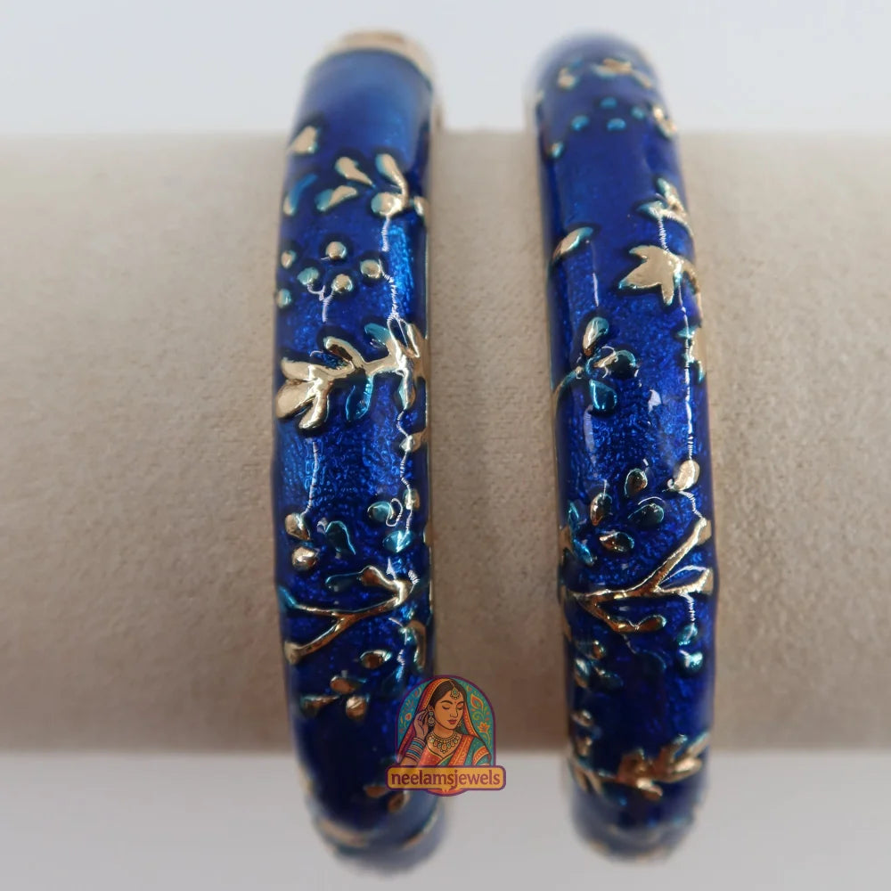 Rangrez Meenakari Kada 6 - Dark Blue