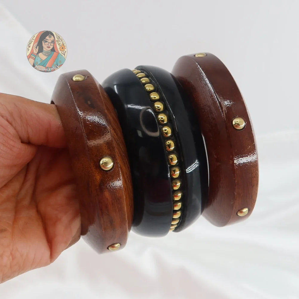 Rasha Wooden/Resin Bangle Stack