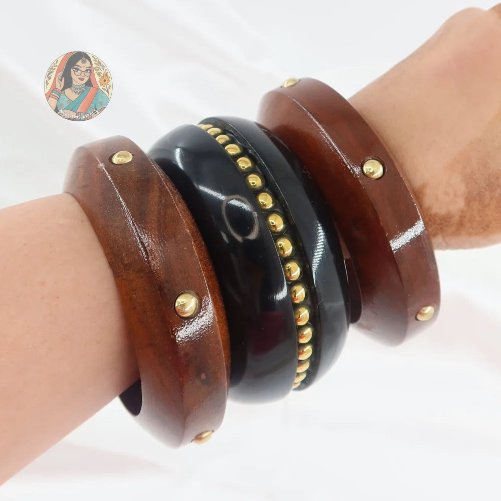 Rasha Wooden/Resin Bangle Stack