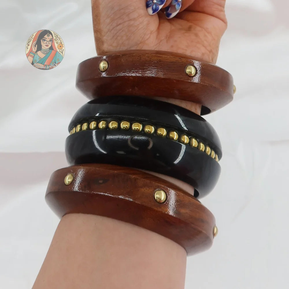 Rasha Wooden/Resin Bangle Stack