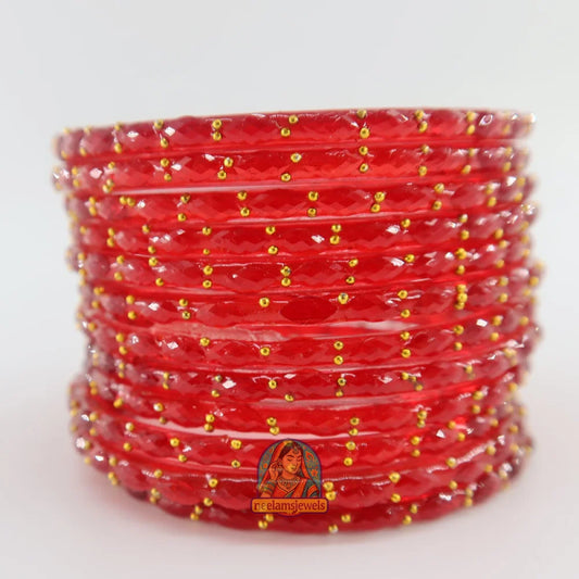 ’Red Apple’ Glass Bangle Set