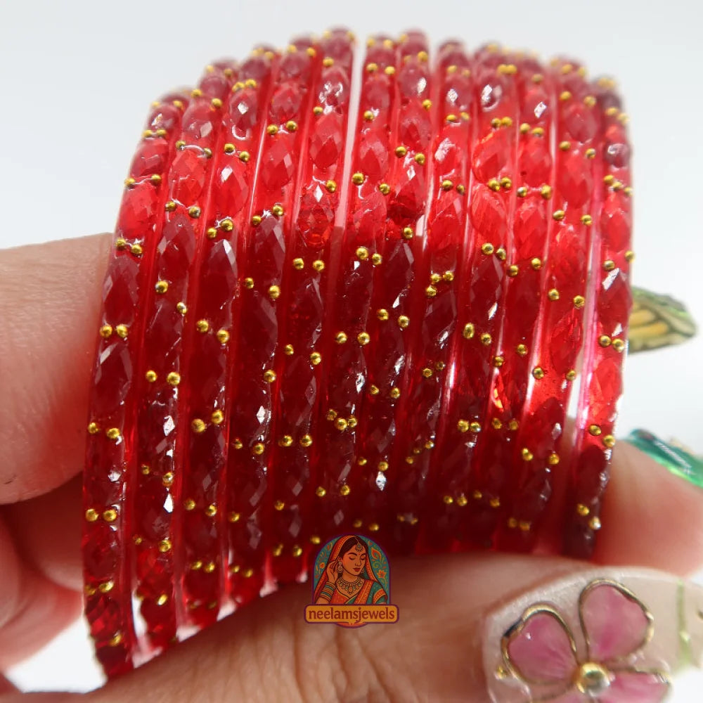 ’Red Apple’ Glass Bangle Set