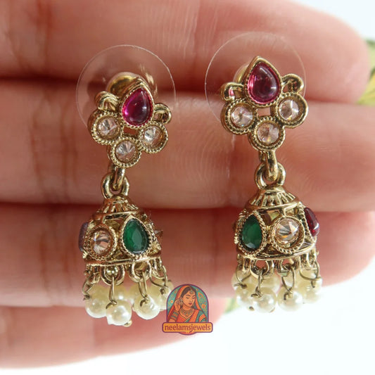 Red & Green Mini Jhumki