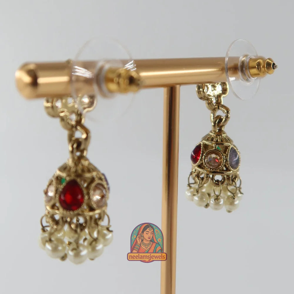 Red & Green Mini Jhumki
