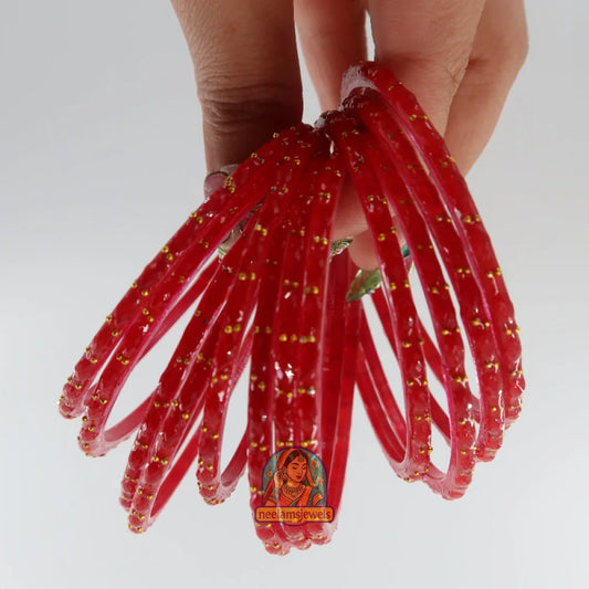 ’Red Licorice’ Glass Bangle Set