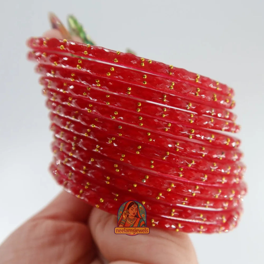 ’Red Licorice’ Glass Bangle Set