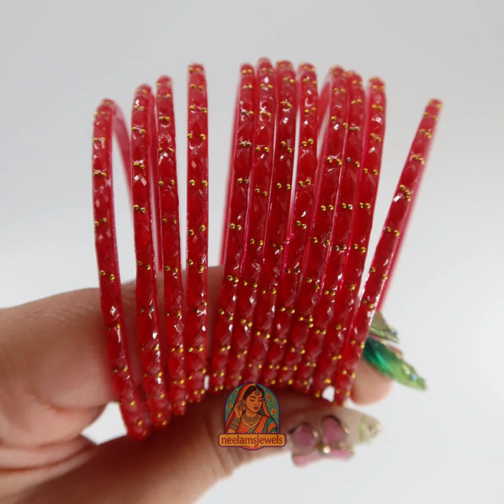 ’Red Licorice’ Glass Bangle Set