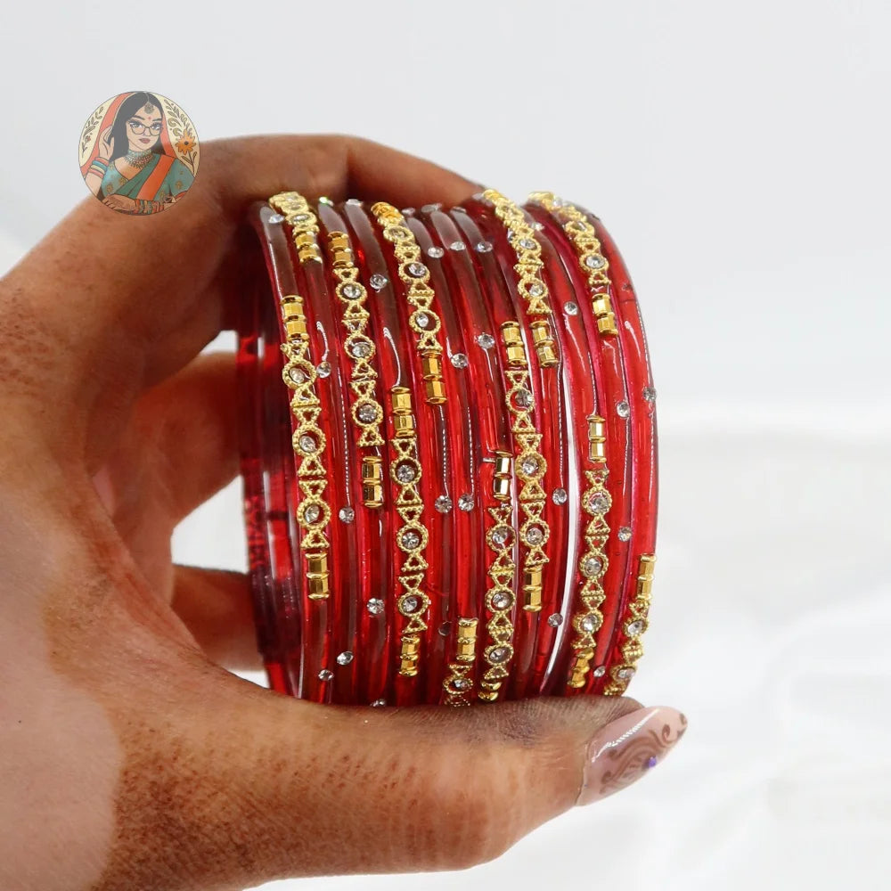’Red’ Mehwish Glass Bangle Set