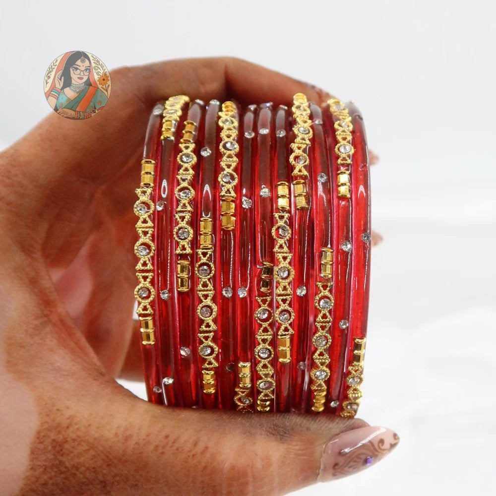 ’Red’ Mehwish Glass Bangle Set