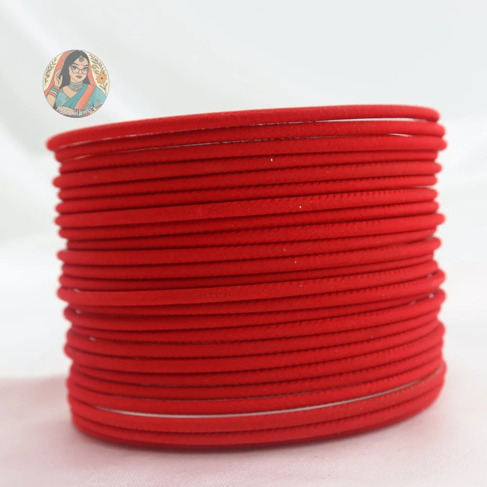 ’Red’ Plain Matte Bangle Set