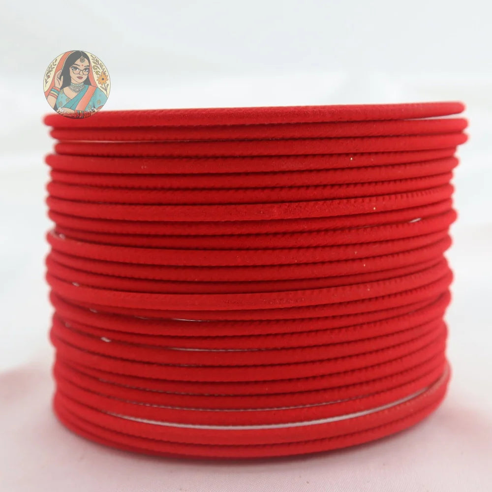 ’Red’ Plain Matte Bangle Set
