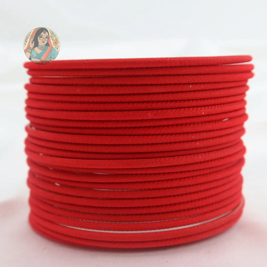 ’Red’ Plain Matte Bangle Set