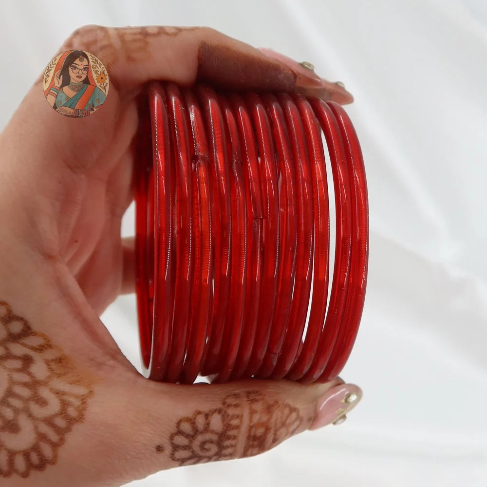 ’Red’ Rang Pakka Glass Bangle Set