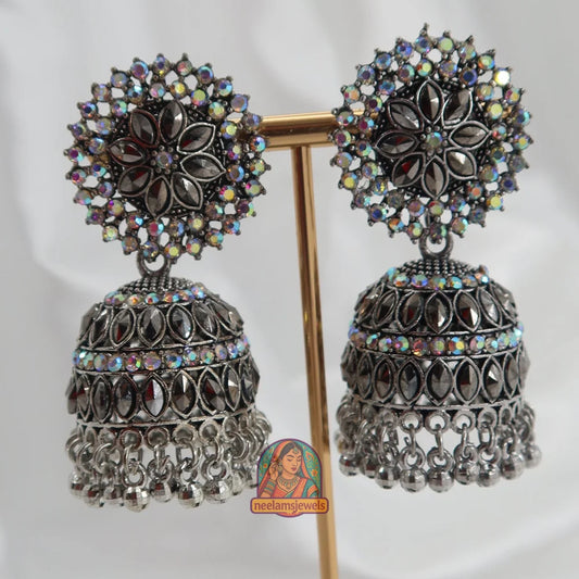 Rekha Oxidized Jhumke