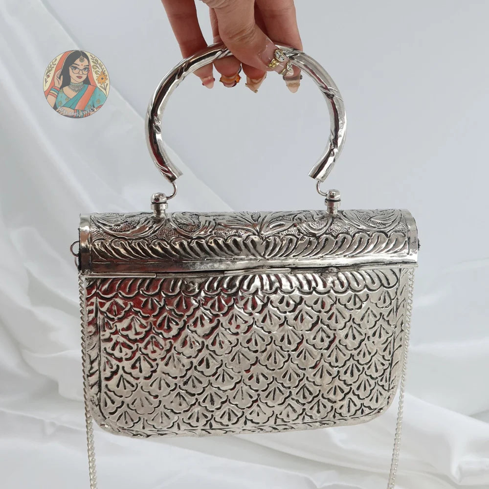 Rhea - Silver Metal Handbag