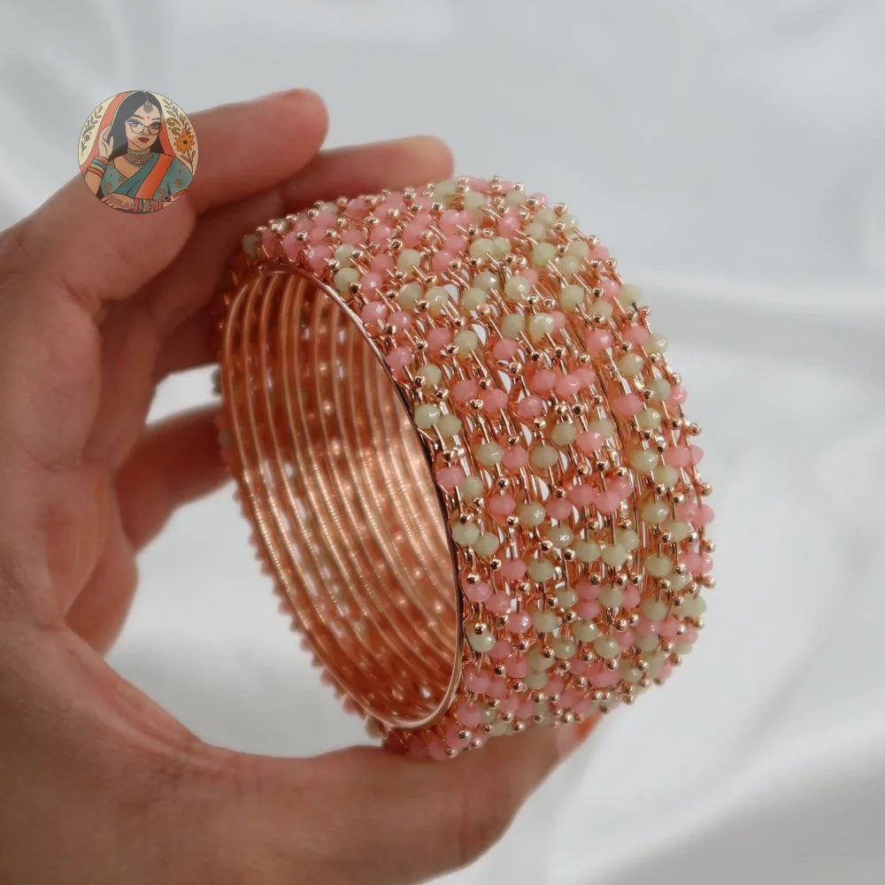Rida Mint/Baby Pink Bead Bangles