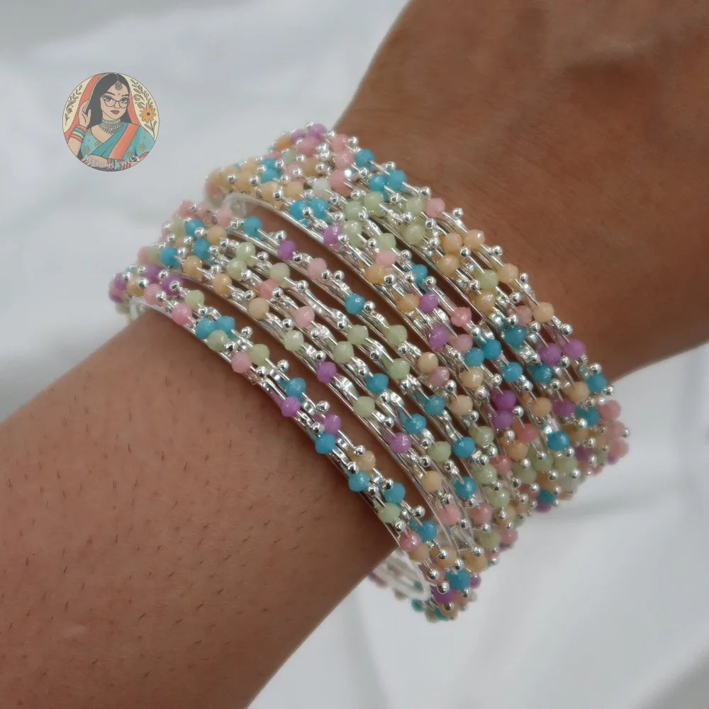 Rida Pastel Multicolor Bead Bangles