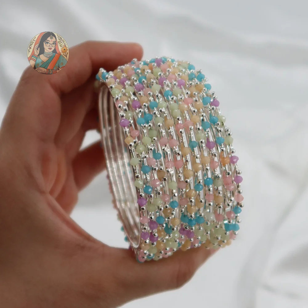 Rida Pastel Multicolor Bead Bangles
