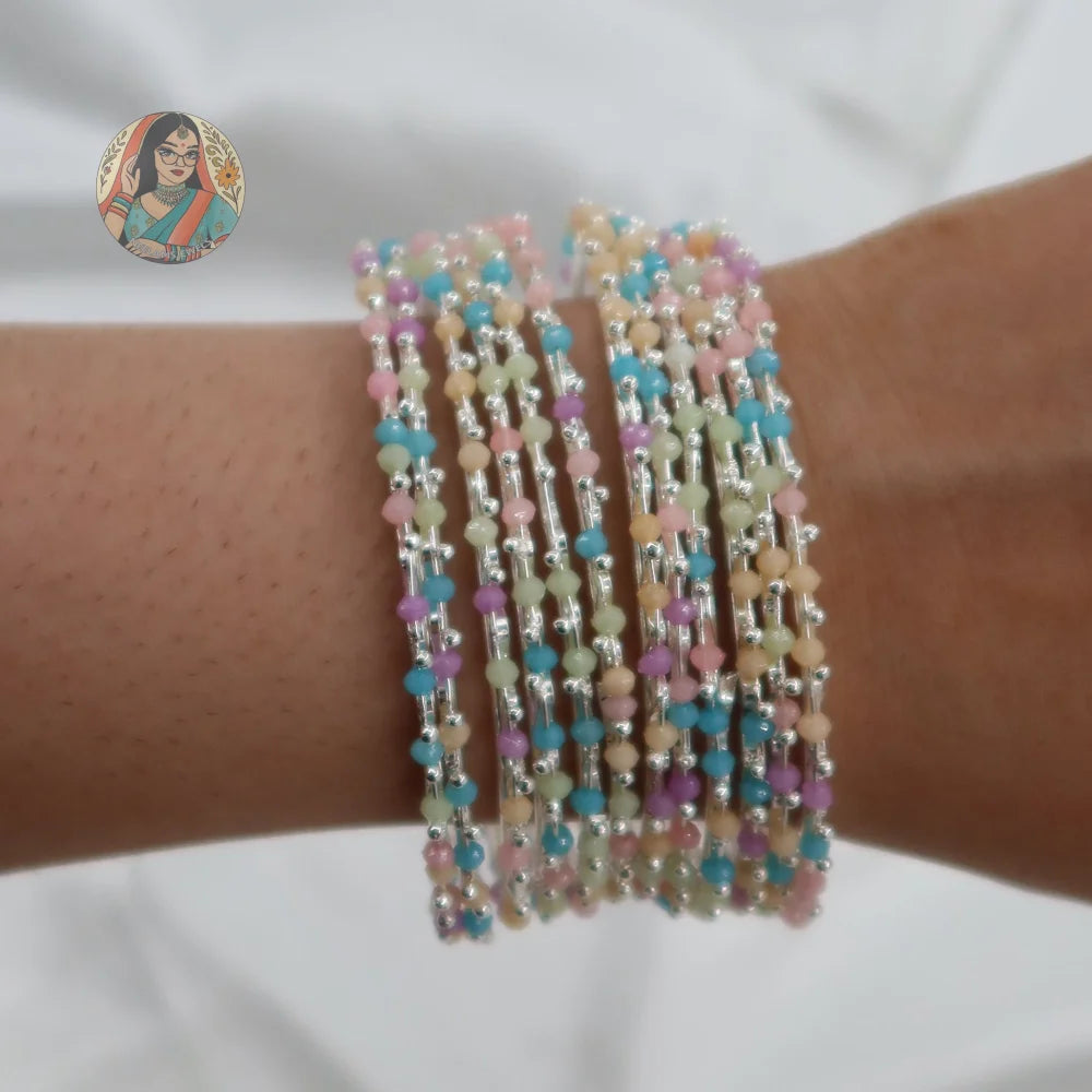 Rida Pastel Multicolor Bead Bangles