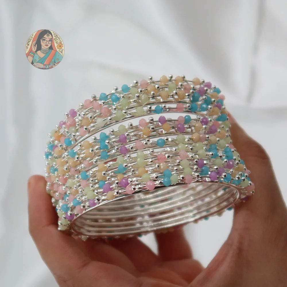 Rida Pastel Multicolor Bead Bangles