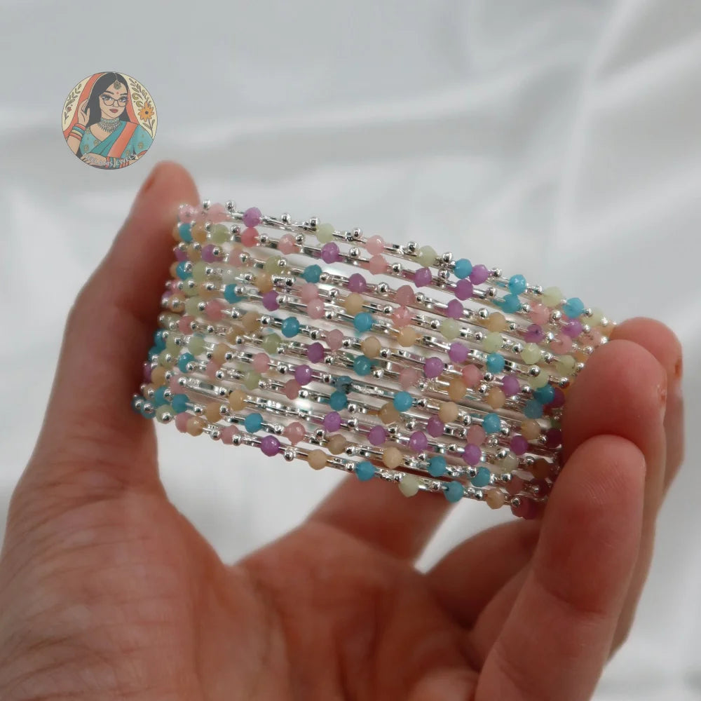 Rida Pastel Multicolor Bead Bangles