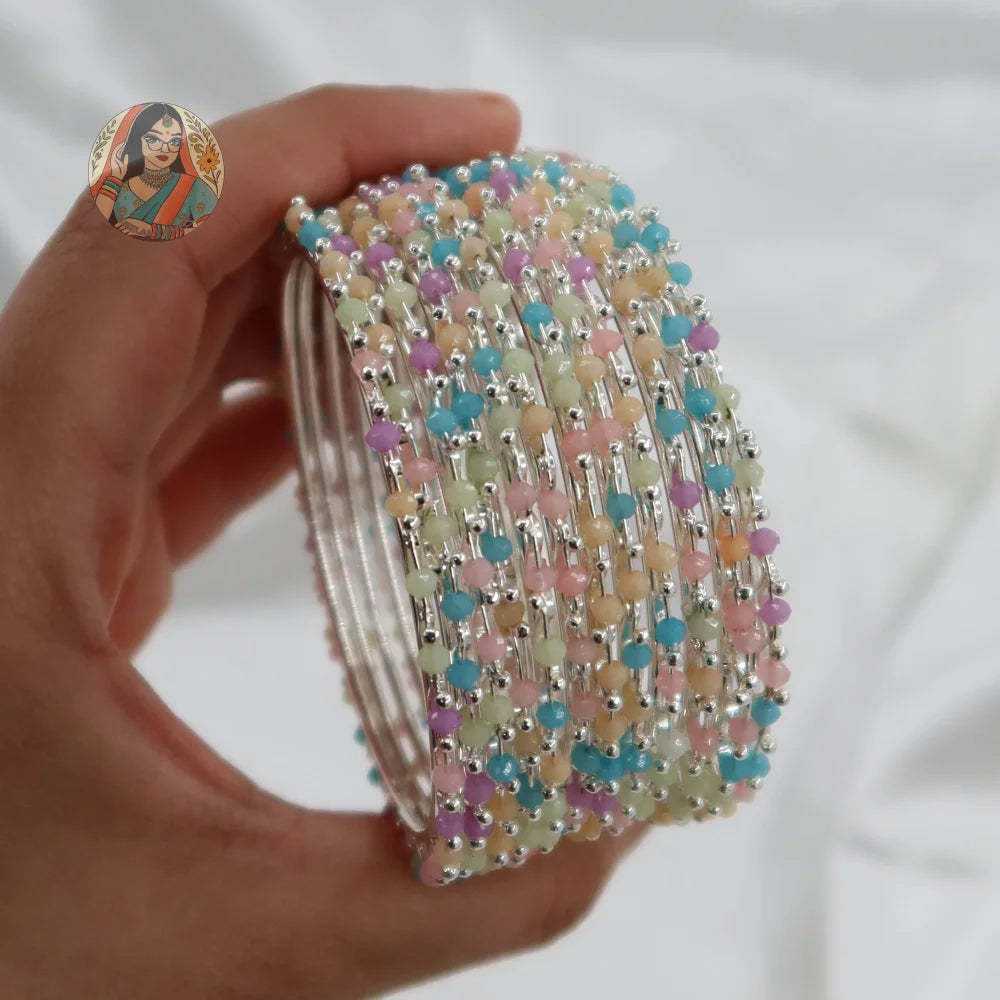 Rida Pastel Multicolor Bead Bangles