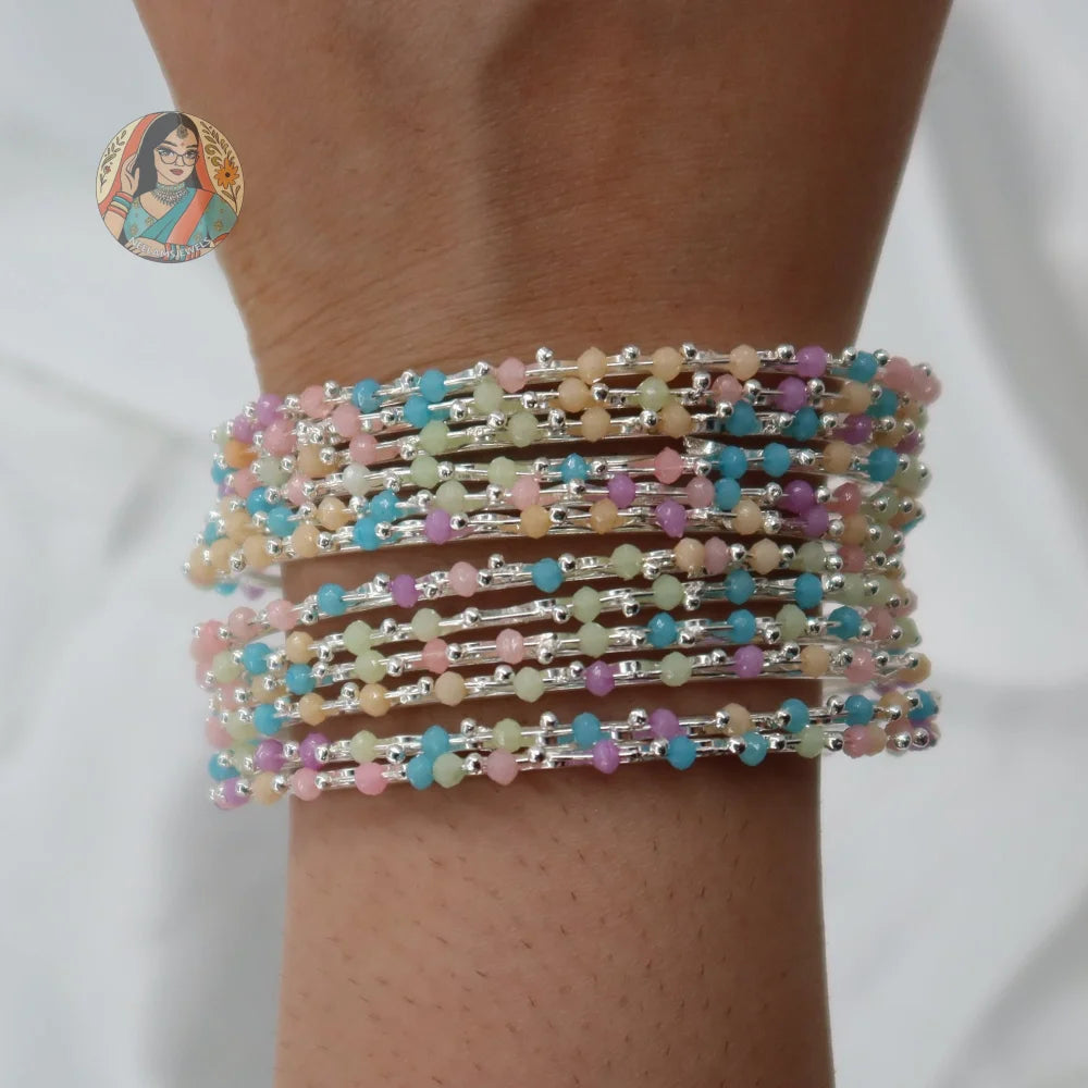 Rida Pastel Multicolor Bead Bangles