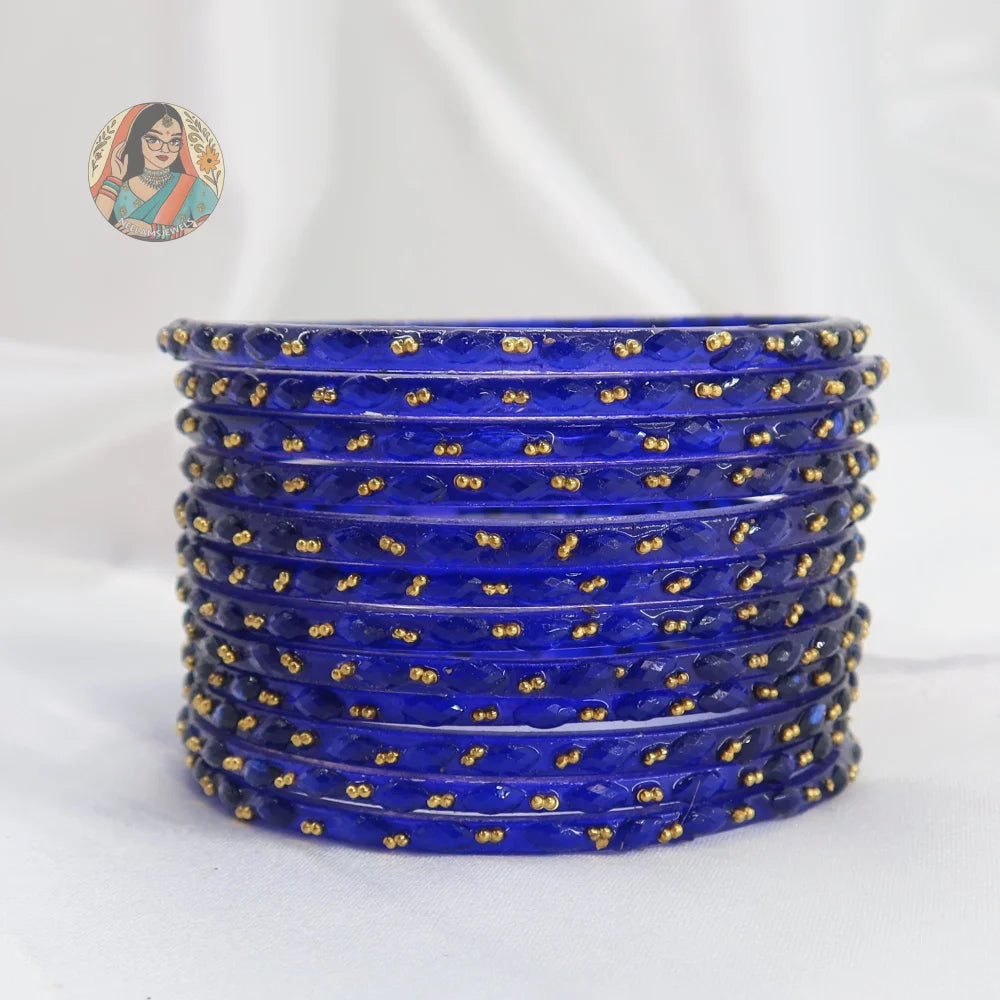 ’Royal Blue’ Crystal Cut Glass Bangle Set