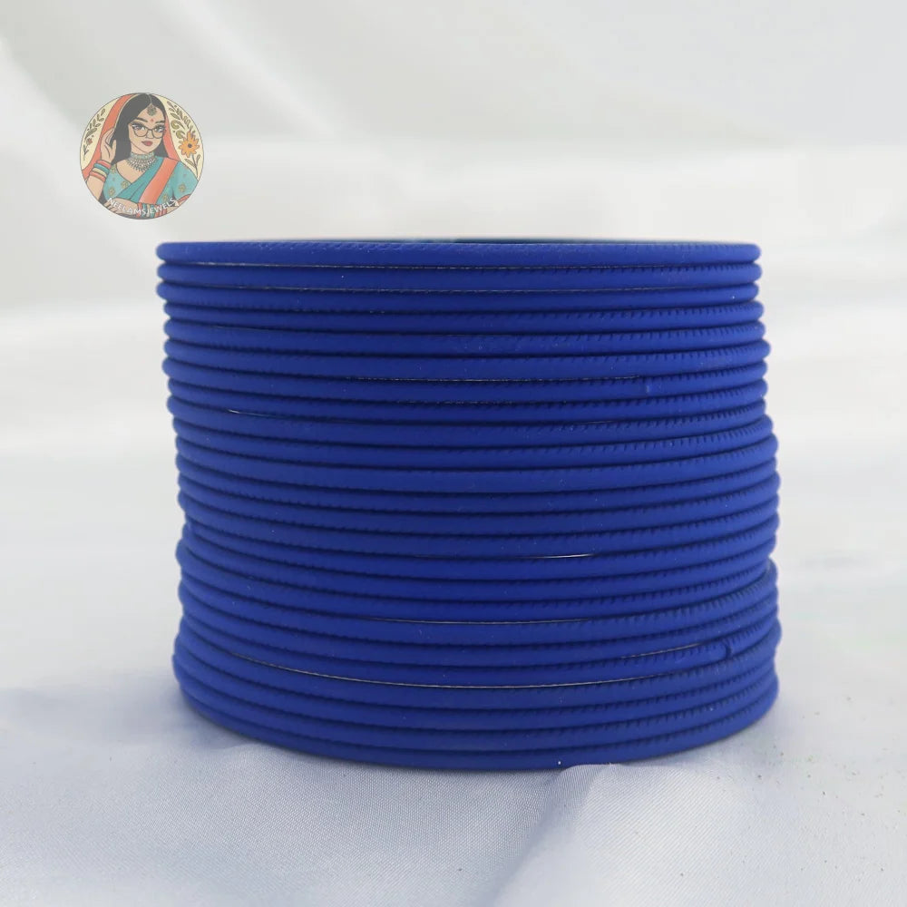 ’Royal Blue’ Plain Matte Bangle Set