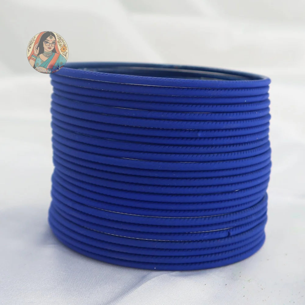 ’Royal Blue’ Plain Matte Bangle Set