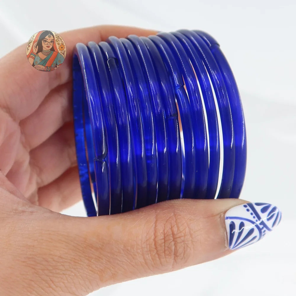 ’Royal Blue’ Rang Pakka Glass Bangle Set
