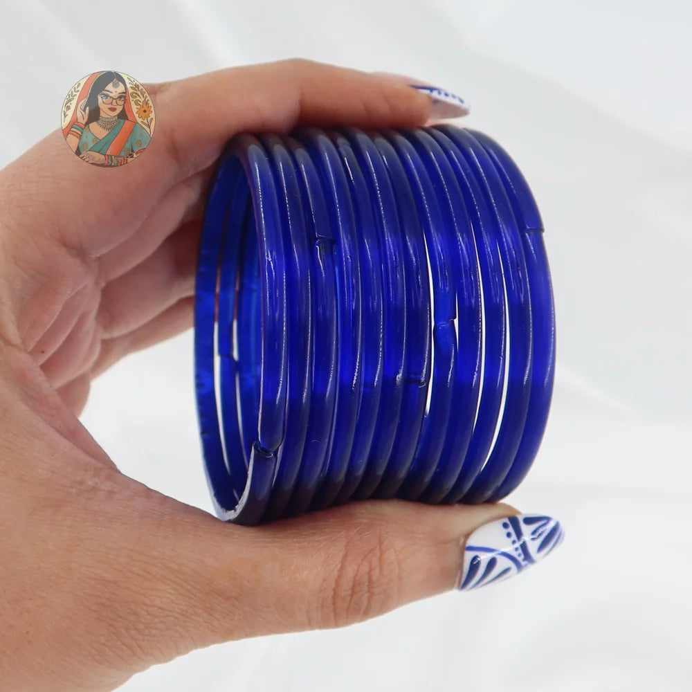 ’Royal Blue’ Rang Pakka Glass Bangle Set