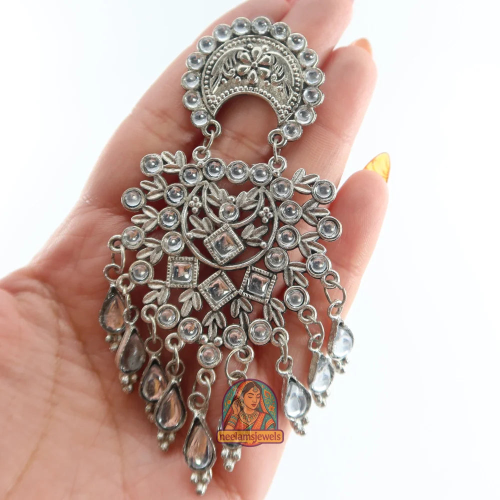 Royal Mirror Chandbali Earrings