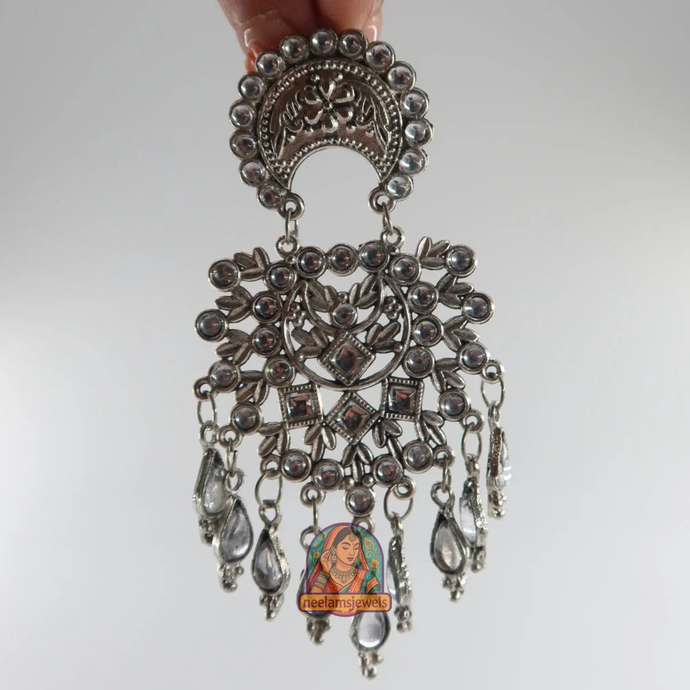 Royal Mirror Chandbali Earrings