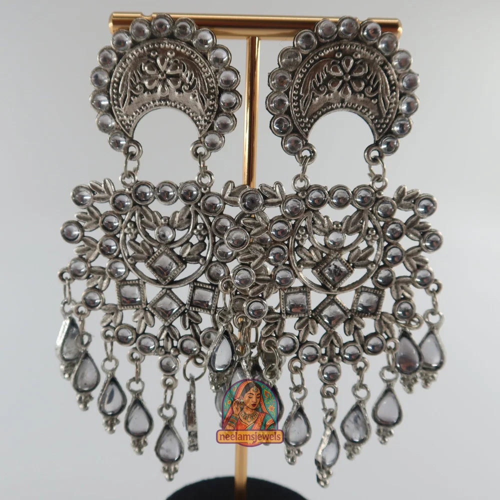 Royal Mirror Chandbali Earrings