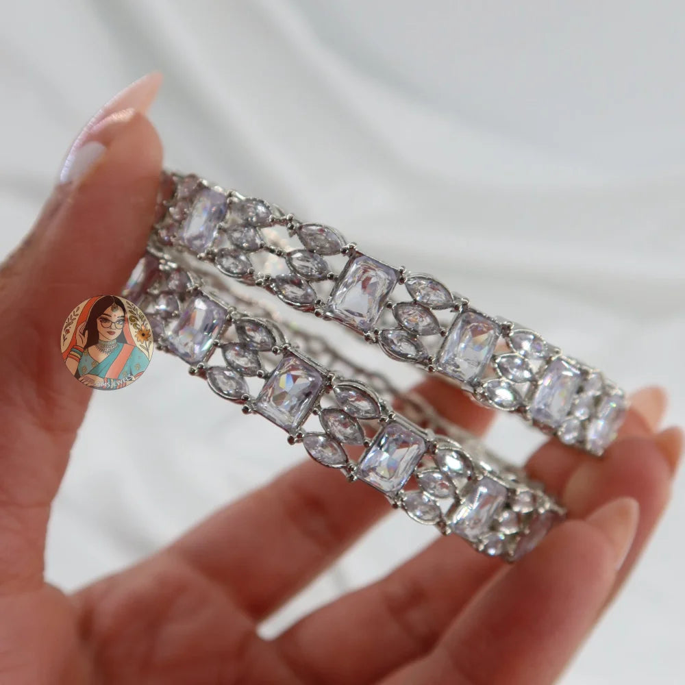 Ruhi Silver AD Bangles