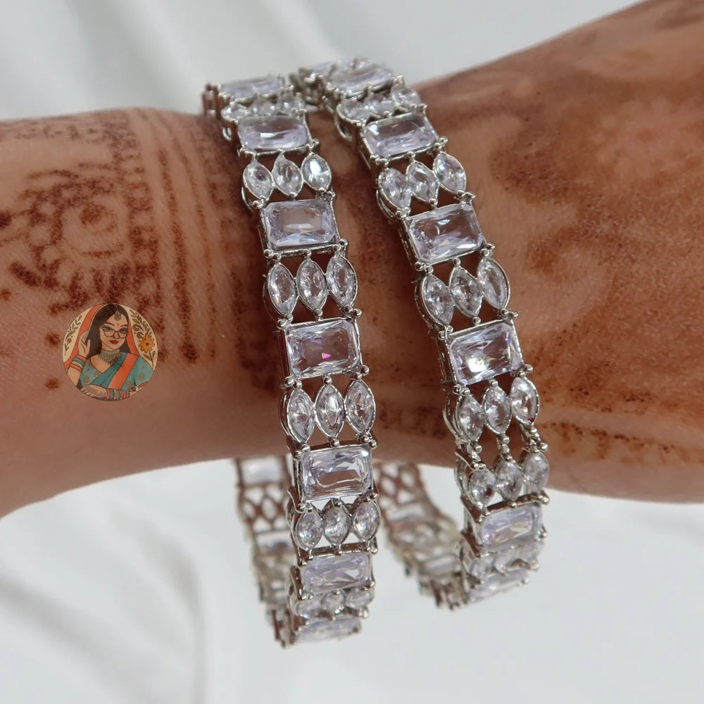Ruhi Silver AD Bangles