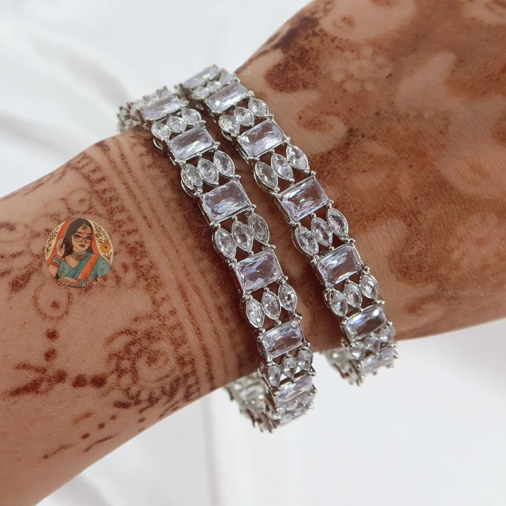 Ruhi Silver AD Bangles