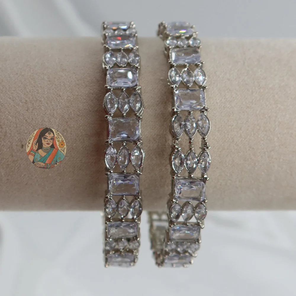 Ruhi Silver AD Bangles
