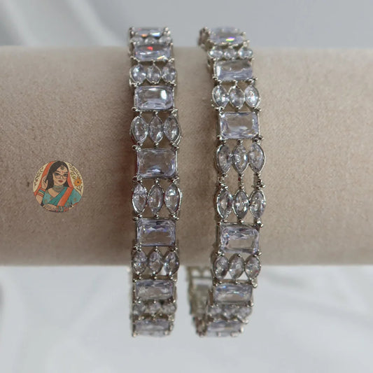 Ruhi Silver AD Bangles